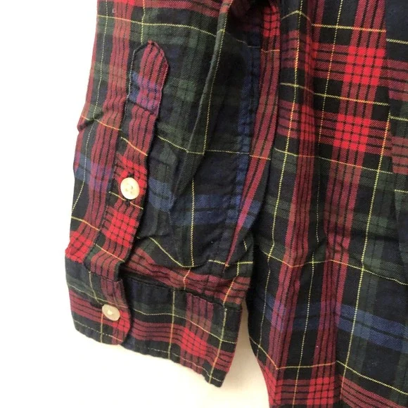 Ralph Lauren Boys Madras Plaid (Red, Blue, Green) Long Sleeve Button-Up - Sz L/G - Picture 8 of 15